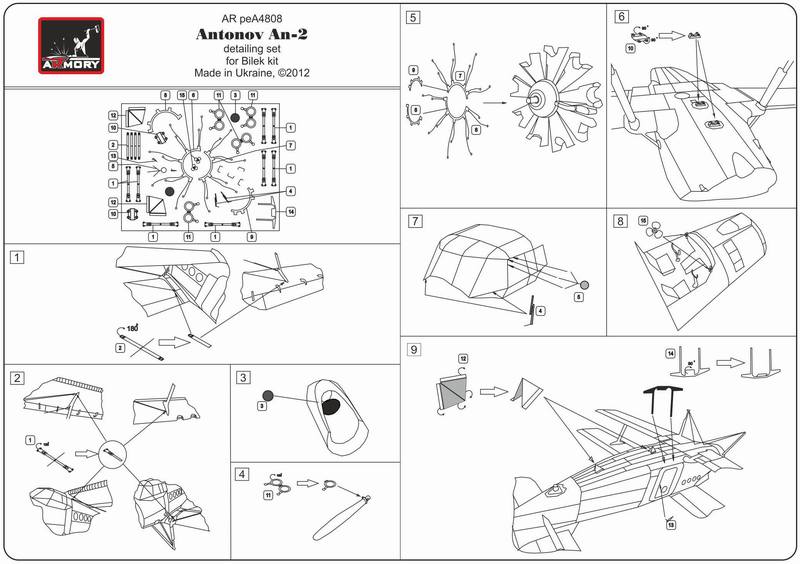 Armory ARPEA4808 1:48 Antonov An-2 detailing set