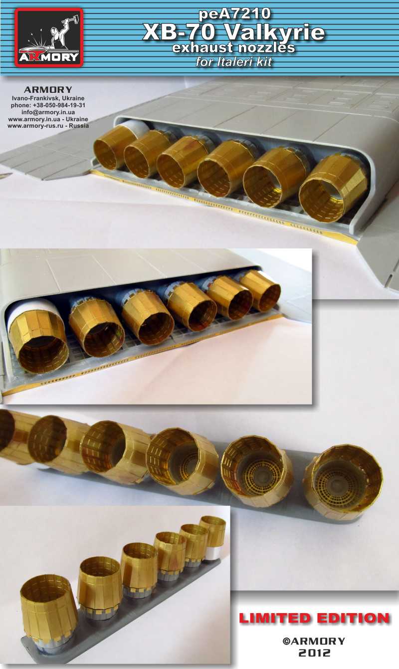 Armory ARPEA7210 1:72 North-American XB-70 Valkyrie exhaust nozzles