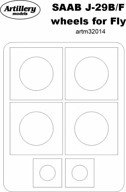 Artillery ARTM32014 1:32 Saab J-29F/Saab J-29B wheels paint masks