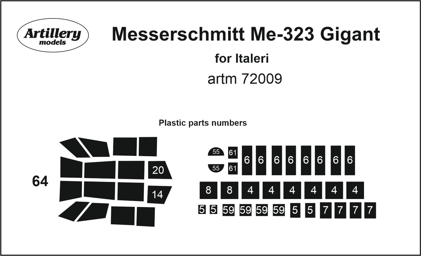 Artillery ARTM72009 1:72 Messerschmitt Me-323 Gigant canopy frame paint mask