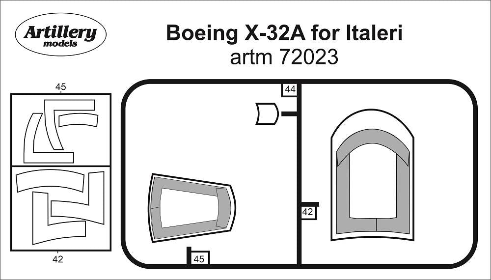 Artillery ARTM72023 1:72 Boeing X-32A canopy frame paint mask