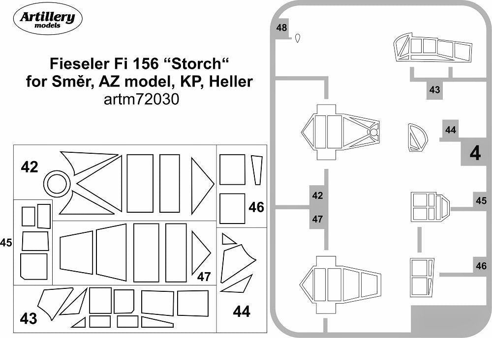 Artillery ARTM72030 1:72 Fieseler Fi-156C-3 'Storch'/MS.500 canopy mask
