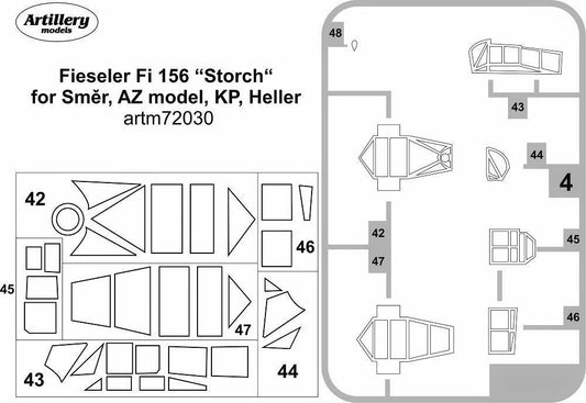 Artillery ARTM72030 1:72 Fieseler Fi-156C-3 'Storch'/MS.500 canopy mask
