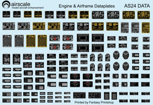 Airscale AS24DATA 1:24 Metallic Placards & Data plates Allied and Axis WWII