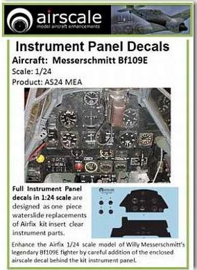 Airscale AS24MEA 1:24 Messerschmitt Bf-109E Full Instrument Panel