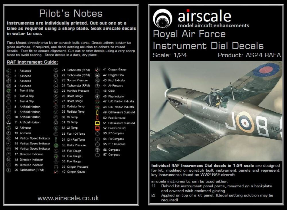 Airscale AS24RAFA 1:24 Full Colour RAF Instruments Remastered