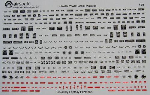 Airscale AS24SCH 1:24 WWII Luftwaffe/German Cockpit Placards