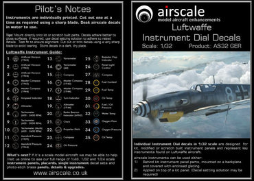 Airscale AS32GER 1:32 Luftwaffe/German WWII generic instruments 120+