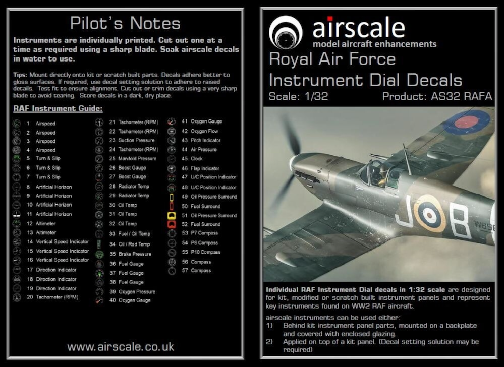 Airscale AS32RAFA 1:32 Full Colour RAF Instruments Remastered