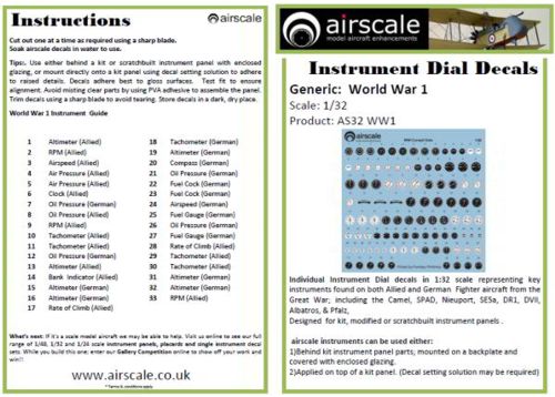 Airscale AS32WWI 1:32 WWI Allied & German Instruments