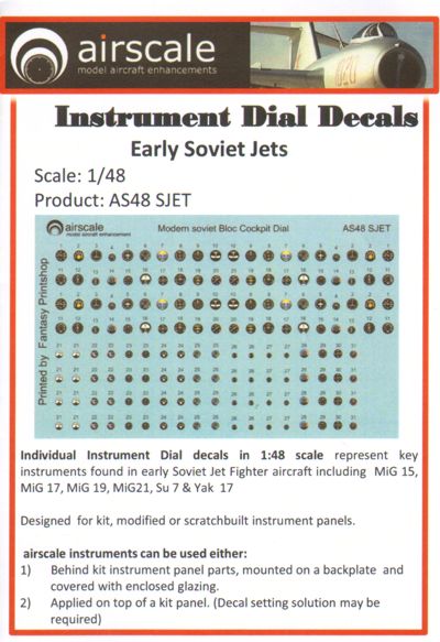 Airscale AS48SJET 1:48 Soviet Jet Instruments