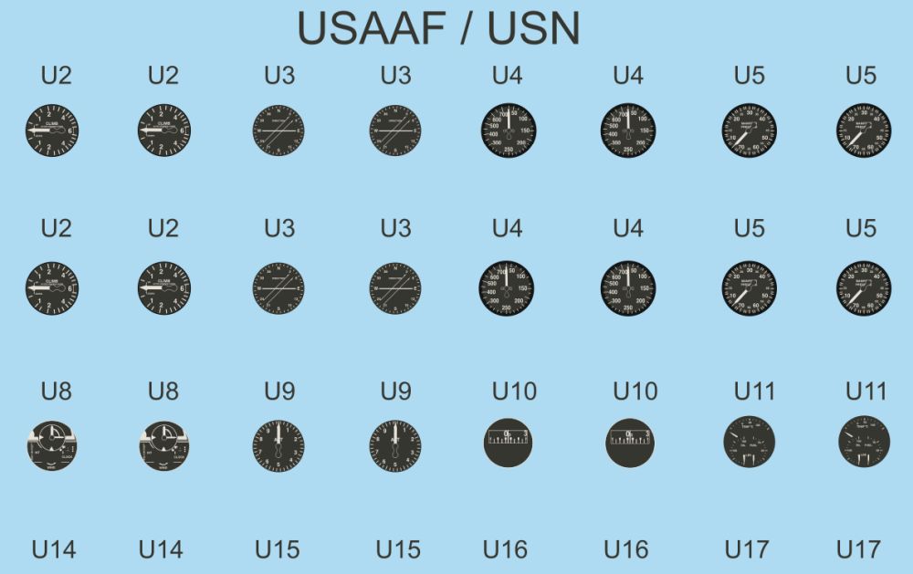 Airscale AS72AMB 1:72 WWII Aircraft Instrument Superset RAF/USAAF/USN/LW