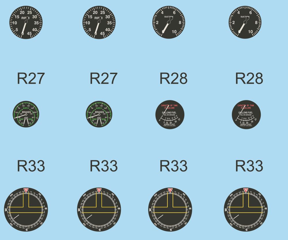 Airscale AS72AMB 1:72 WWII Aircraft Instrument Superset RAF/USAAF/USN/LW
