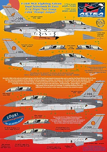 Astra Decals ASD4820 1:48 F-16B MLU Royal Netherlands Air Force Decals