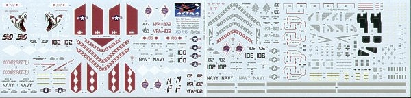 Astra Decals ASD7215 1:72 Boeing F/A-18F Super Hornet VFA-102