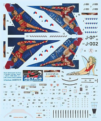 Astra Decals ASD7219 1:72 F-16A MLU Royal Netherlands AF 323 Sqn Diana