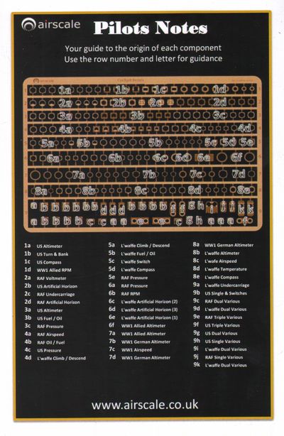 Airscale ASPE24BEZ 1:24 Instrument Bezels