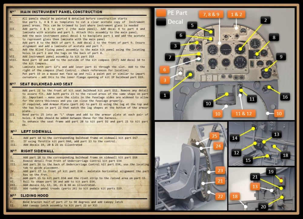 Airscale ASPE24MK1X 1:24 Supermarine Spitfire Mk.lXc Cockpit upgrade set