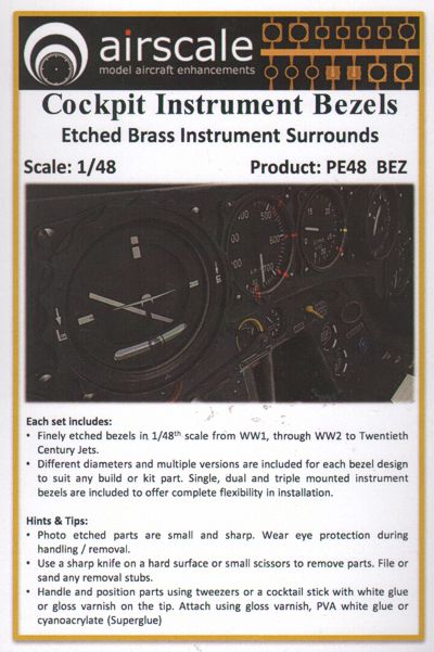 Airscale ASPE48BEZ 1:48 Instrument Bezels
