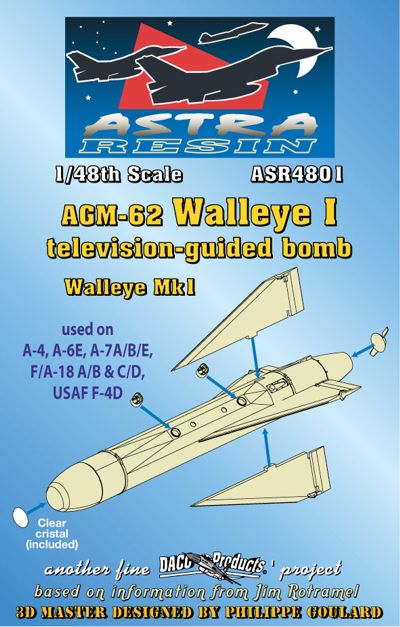 Daco Products ASR4801 1:48 AGM-62 Walleye I television-guided bomb Walleye Mk.I
