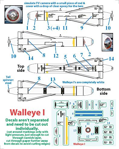 Daco Products ASR4801 1:48 AGM-62 Walleye I television-guided bomb Walleye Mk.I