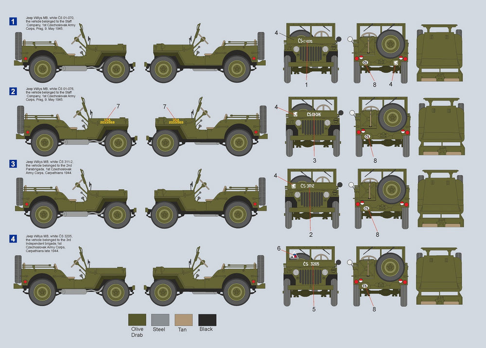 Attack Kits AT-D72006 1:72 Willys Jeep MB Cz