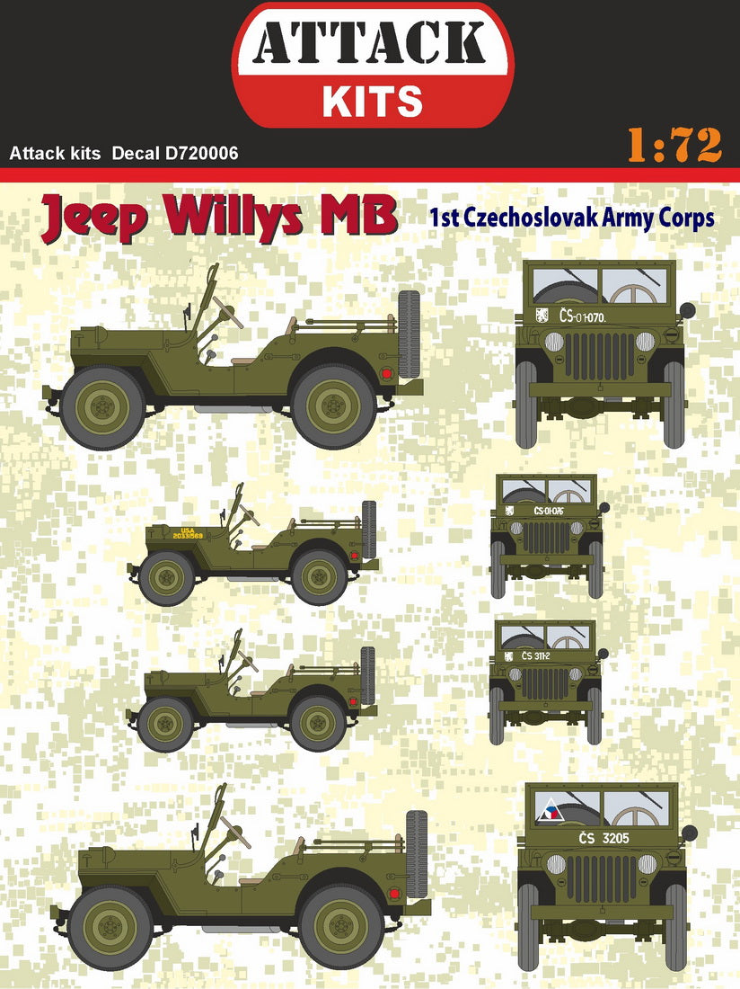 Attack Kits AT-D72006 1:72 Willys Jeep MB Cz