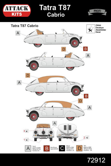 Attack Kits ATK72912 1:72 Tatra 87 Cabriolet Kommandeurwagen
