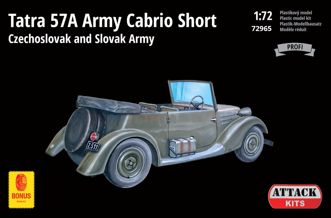Attack Kits ATK72965 1:72 Tatra T57 Army Cabrio Short Tatra 57 Army Cabrio Short