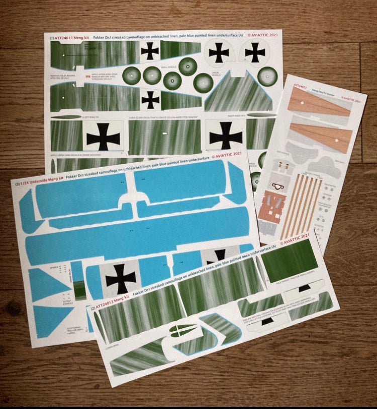Aviattic ATT24013 1:24 Fokker Dr.I Camouflage & Blue Undersurfaces