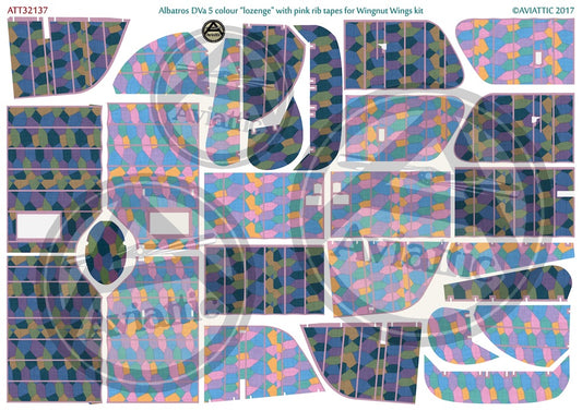 Aviattic ATT32137 1:32 Albatros D.Va 5 colour 'lozenge' with pink rib tapes