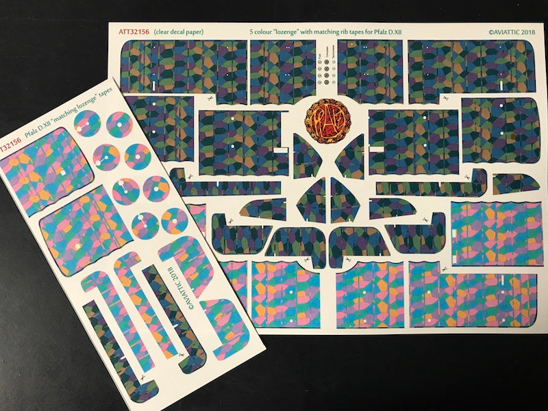Aviattic ATT32156 1:32 Pfalz D.XII 5 Colour Lozenge Decals
