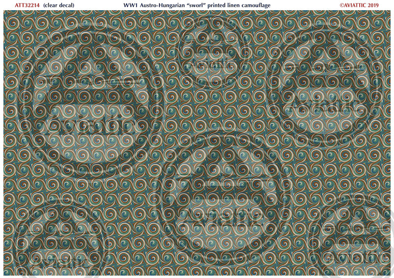 Aviattic ATT32214 1:32 WWI Austro-Hungarian printed linen 'sworl' camouflage