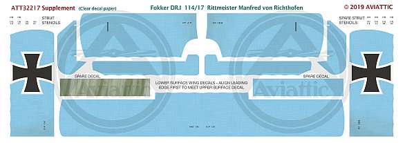 Aviattic ATT32217 1:32 Fokker Dr.I Triplane 114/17  Manfred von Richthofen