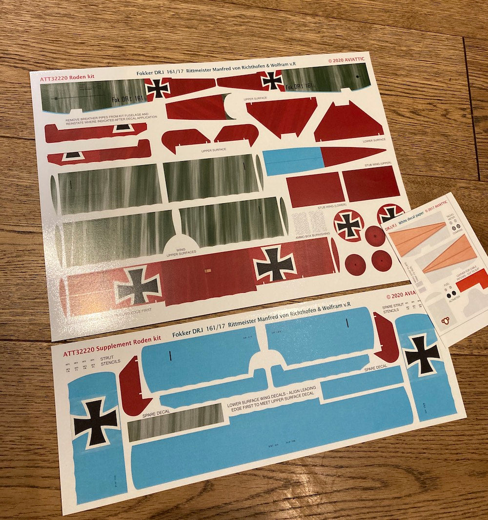 Aviattic ATT32220 1:32 Fokker Dr.I Richthofen & Ltn Decals