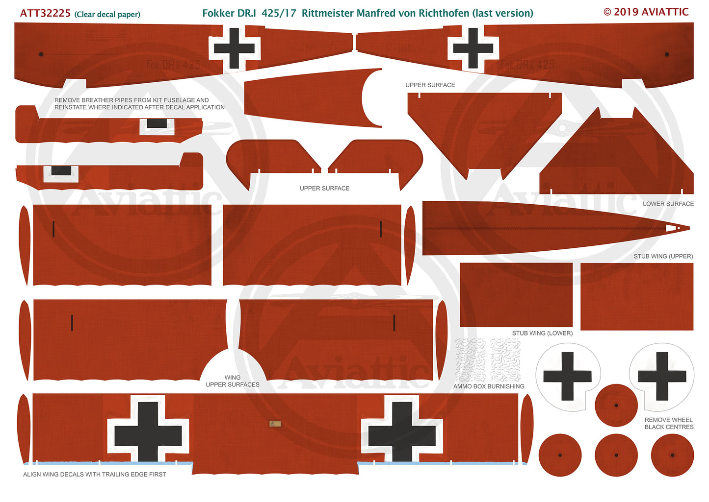 Aviattic ATT32225 1:32 Fokker Dr.I Triplane 425/17  Manfred von Richthofen