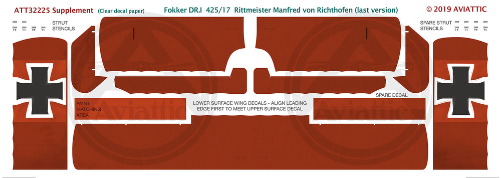 Aviattic ATT32225 1:32 Fokker Dr.I Triplane 425/17  Manfred von Richthofen