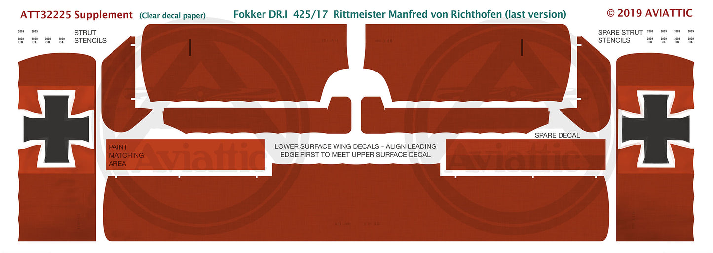 Aviattic ATT32225 1:32 Fokker Dr.I Triplane 425/17  Manfred von Richthofen