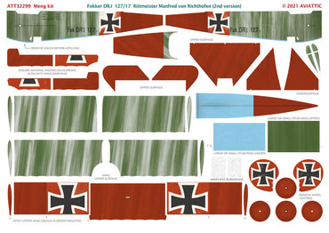 Aviattic ATT32299 1:32 Fokker Dr.I Triplane 127/17  Manfred von Richthofen