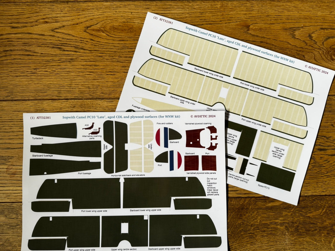 Aviattic ATT32381 1:32 Sopwith Camel F.I PC10 late, aged CDL & plywood surfaces