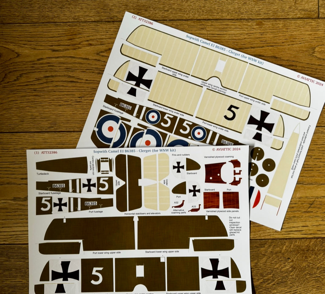 Aviattic ATT32386 1:32 Sopwith Camel F.I B6385 'captured' Clerget engine