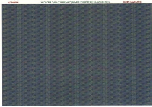Aviattic ATT48016 1:48 5 colour 'night lozenge' joined for upper flying surfaces