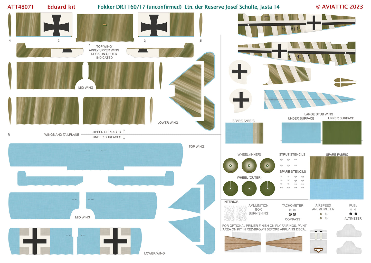 Aviattic ATT48071 1:48 Fokker Dr.I Triplane 160/17