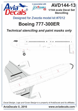 Avia Decals AVD144-013 1:144 Boeing 777-300ER full stencil