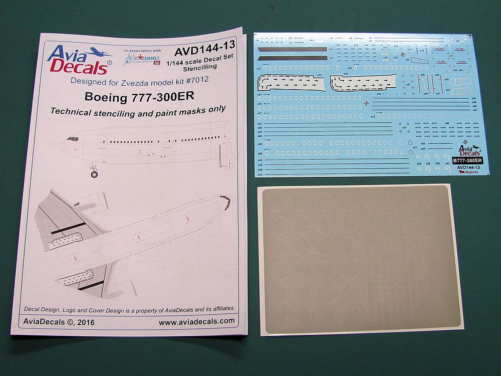 Avia Decals AVD144-013 1:144 Boeing 777-300ER full stencil