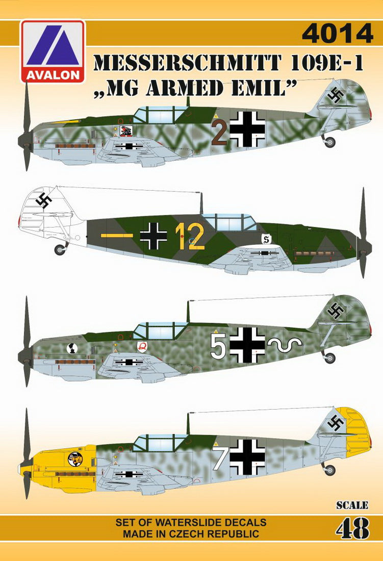 Avalon AVD4014 1:48 Messerschmitt Bf-109E-1 'MG-armed Emils' 1