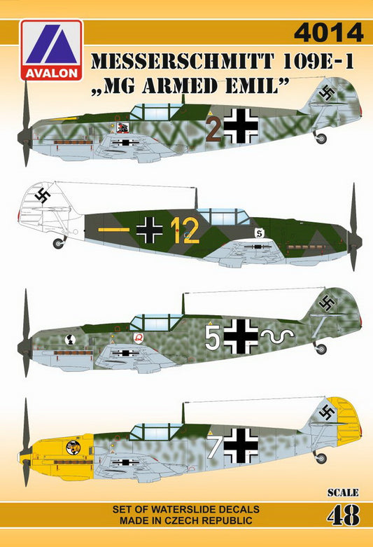 Avalon AVD4014 1:48 Messerschmitt Bf-109E-1 'MG-armed Emils' 1