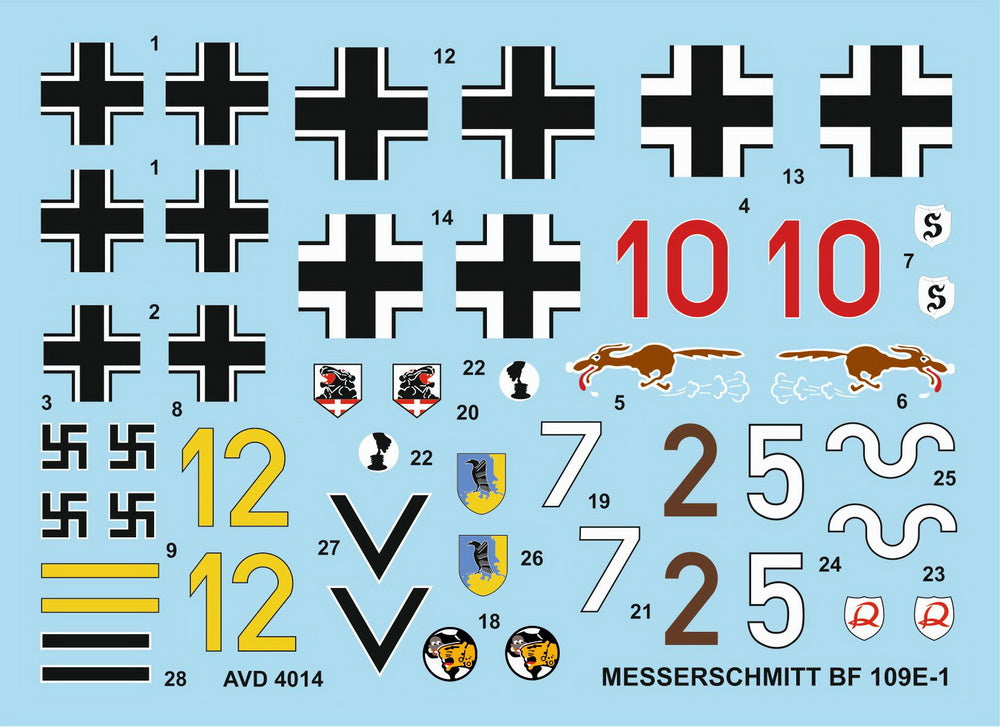 Avalon AVD4014 1:48 Messerschmitt Bf-109E-1 'MG-armed Emils' 1