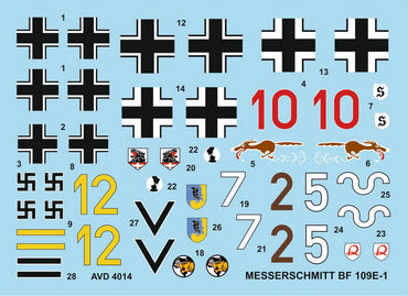 Avalon AVD4014 1:48 Messerschmitt Bf-109E-1 'MG-armed Emils' 1