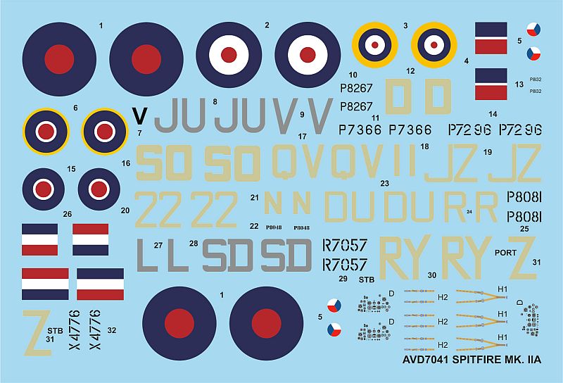 Avalon AVD7041 1:72 Supermarine Spitfire Mk.IIA 1